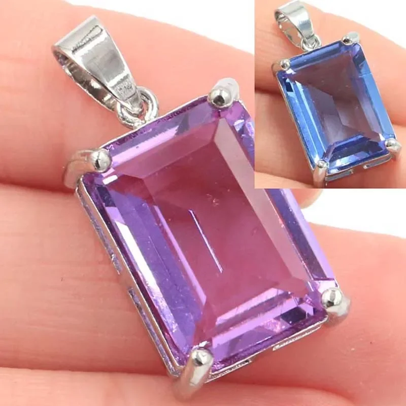 Buy 3 Get 1 Free 29x15mm Highly Recommend 6.4g Zultanite Color Changing Alexandrite Topaz Women Present Silver Pendant