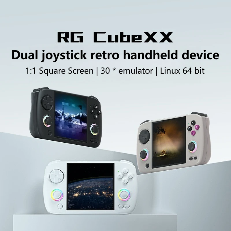 Новая портативная игровая консоль RG CubeXX 3 95 дюйма 720*720 IPS OCA 1:1 Экран 3800 мАч H700 Linux Система RGCUBEXX TV HD Out с