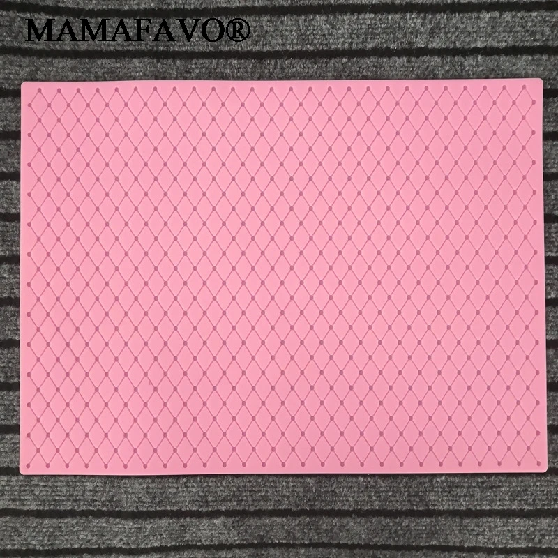Grids Diamond Lace Cake Silicone Mold Fondant Mousse Sugar Craft Icing Mat Pad Cake Decoration Tool Pastry Baking Tools K486 - view 4