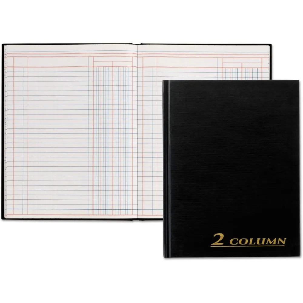 Carnet de comptes, 2 colonnes, couverture noire, 80 pages, 7 x 9 1/4