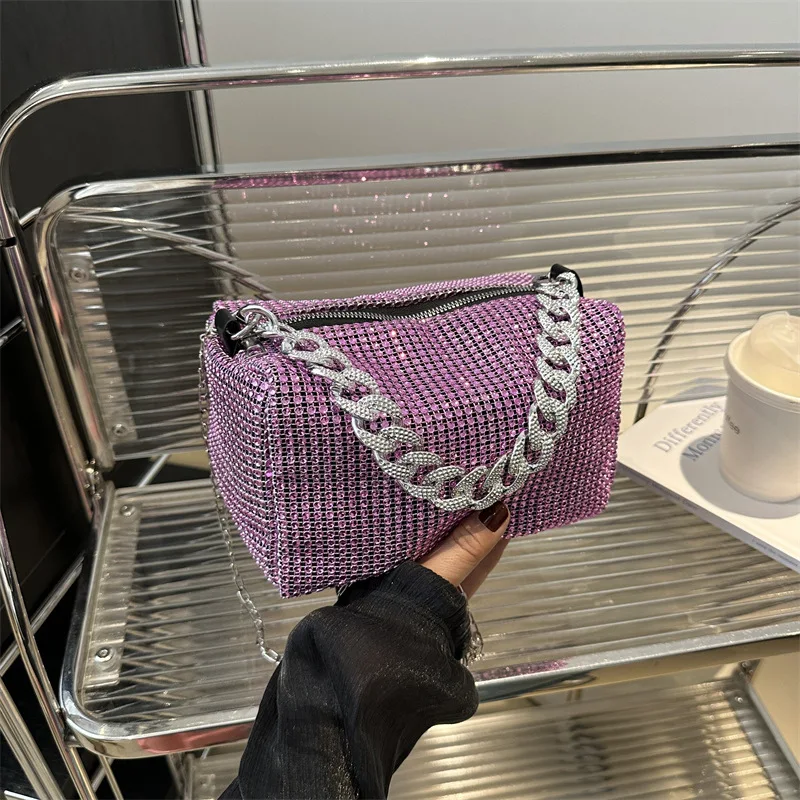 Fashion hot diamond chain small bag versatile messenger bag women