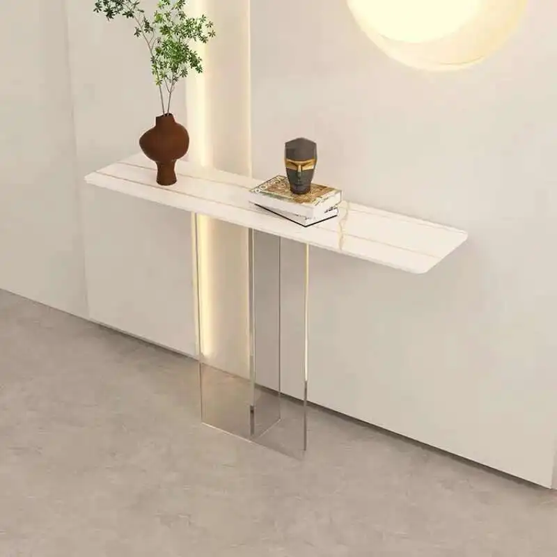 

Modern Simple Slate Console Tables for Hallway Designer Acrylic Living Room Entrance Table Hotel Porch Tables Console Furniture