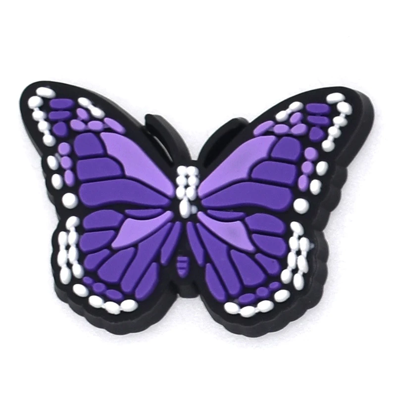 PVC Shoe Accessories for Women and Kids, Crocs Charms, Butterfly Badge, Clogs Buckle Pins, Jeans Decoration, Party Favors, Atacado, 1pc