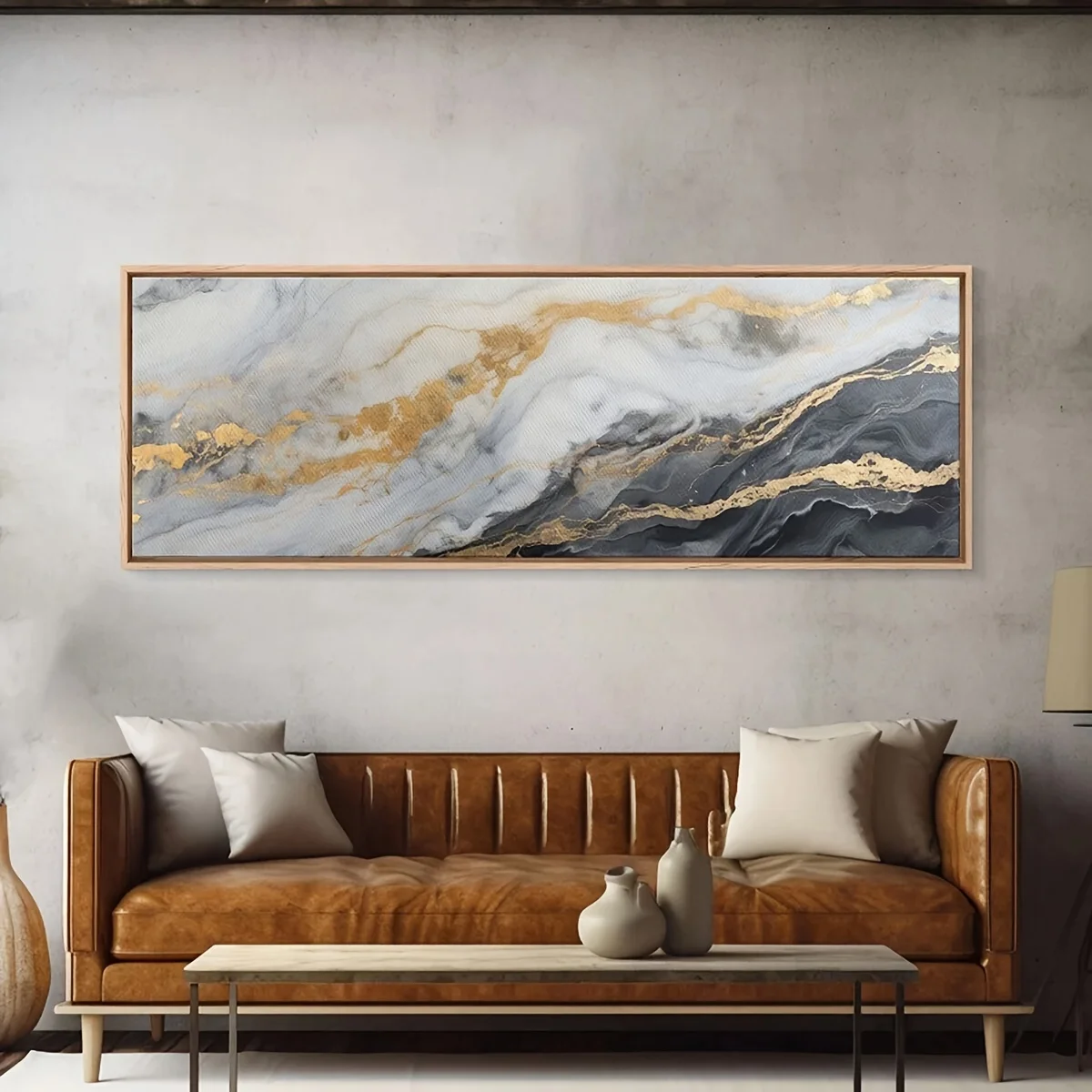 1pc Abstract White and Golden Marble Canvas Print Wall Art, Unframed Large Modern Decorative Poster for Living Room, Bedroom, Ba