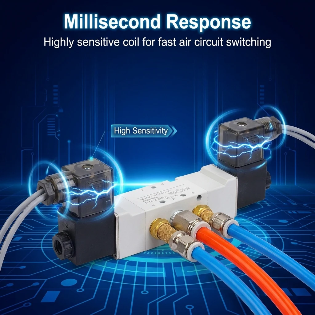 5V 5A 2 Position 3 Position 5 Port Solenoid Valve ISO Standard Pneumatic Control Valve 5V21008B 5V21008B050 5V11006B050