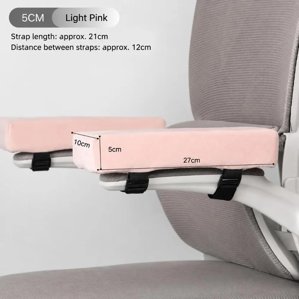 Sponge Foam Chair Armrest Pad Curve Design Thick Cushion Arm Rest Mat Easy Mount Fasten Strap Ergonomic Armrest Cushion