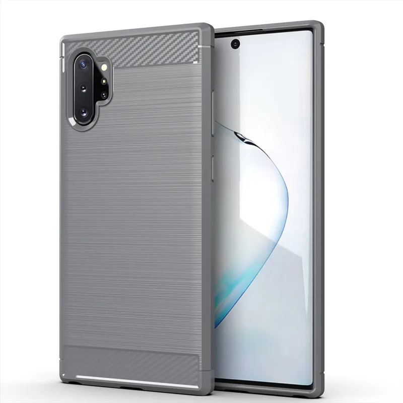 Phone Case for Samsung Note 10 Plus Carbon Fiber Shockproof Case for Galaxy Note10 plus Full Protective Back Cover Coque Fundas