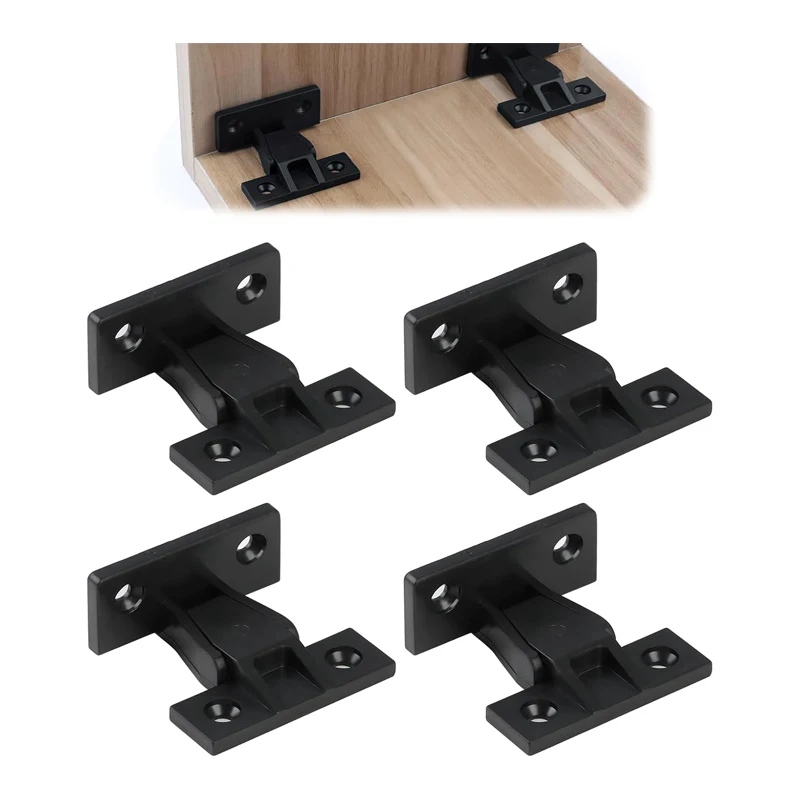 4 Pcs ABS Cabinet Clips Push in Panel Clip Cabinet Catches Buckle Board Connector for Cabinets Wardrobe Table Furniture Hardware