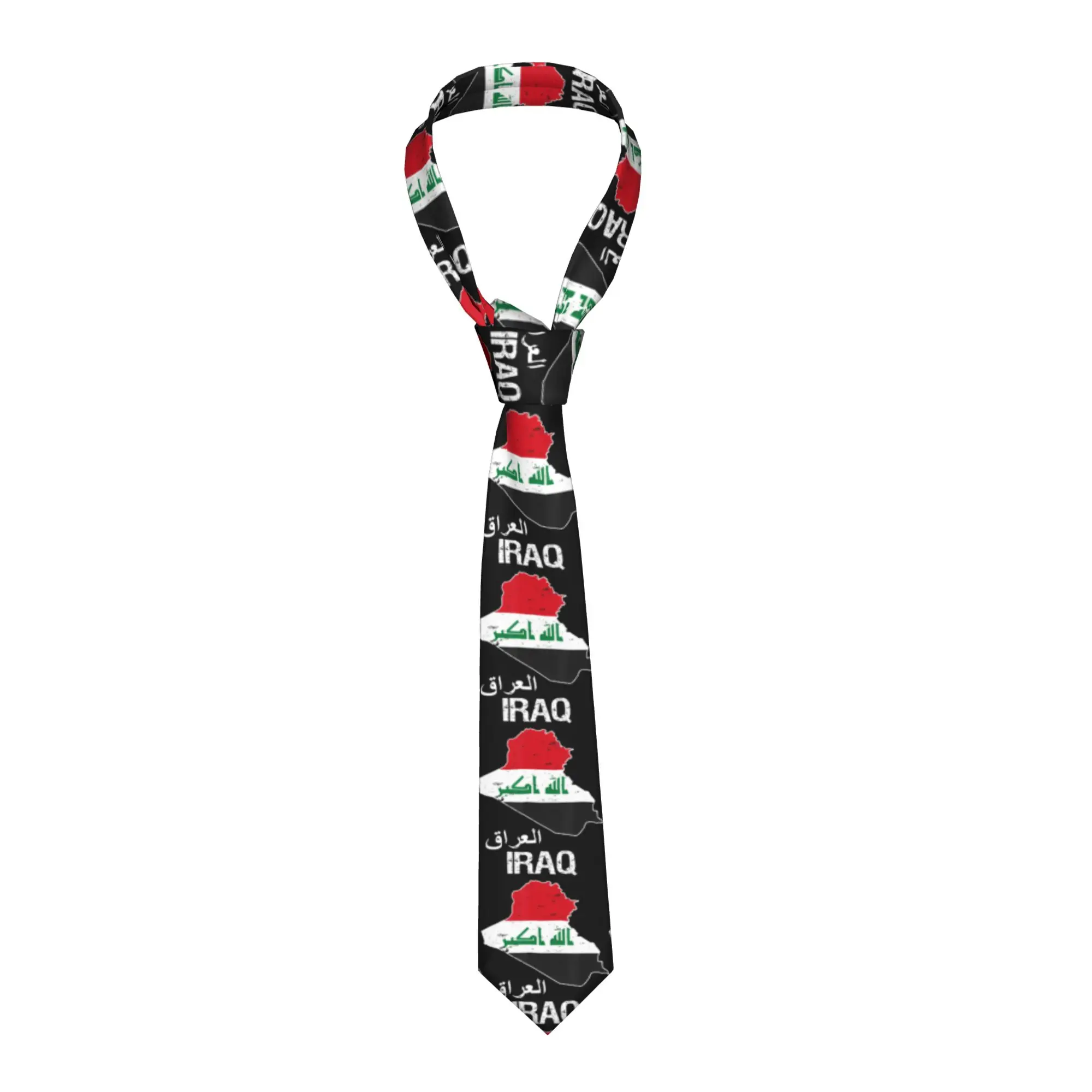 Iraq Flag Design Tie  Leisure Neck Ties Men Kawaii Funny Necktie Accessories Great Quality Custom DIY Collar Tie