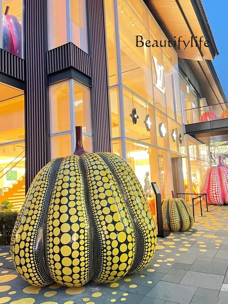 Polka Dot Pumpkin Sculpture Big Decorations Internet Celebrity Commercial Street Square Photo Punch-in Decorations