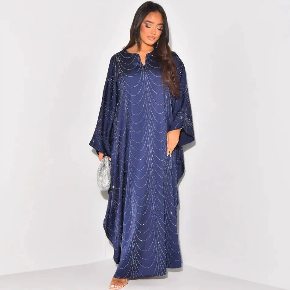 

Mq192 Modest2026 Spring/summer New Women's Fashion Loose Hot Diamond Abaya Robe Dress Abaya Ramadan Dubai Luxury Islam Elegant