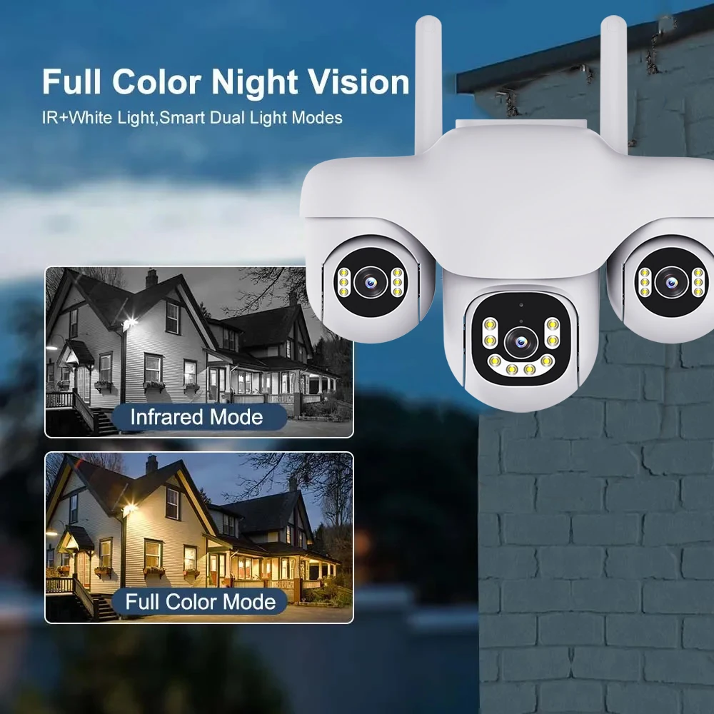 ثلاثة قبة مراقبة 4G كاميرا APP التحكم V380 WIFI الأمن CCTV في الهواء الطلق اللون للرؤية الليلية مسجل فيديو مقاوم للماء