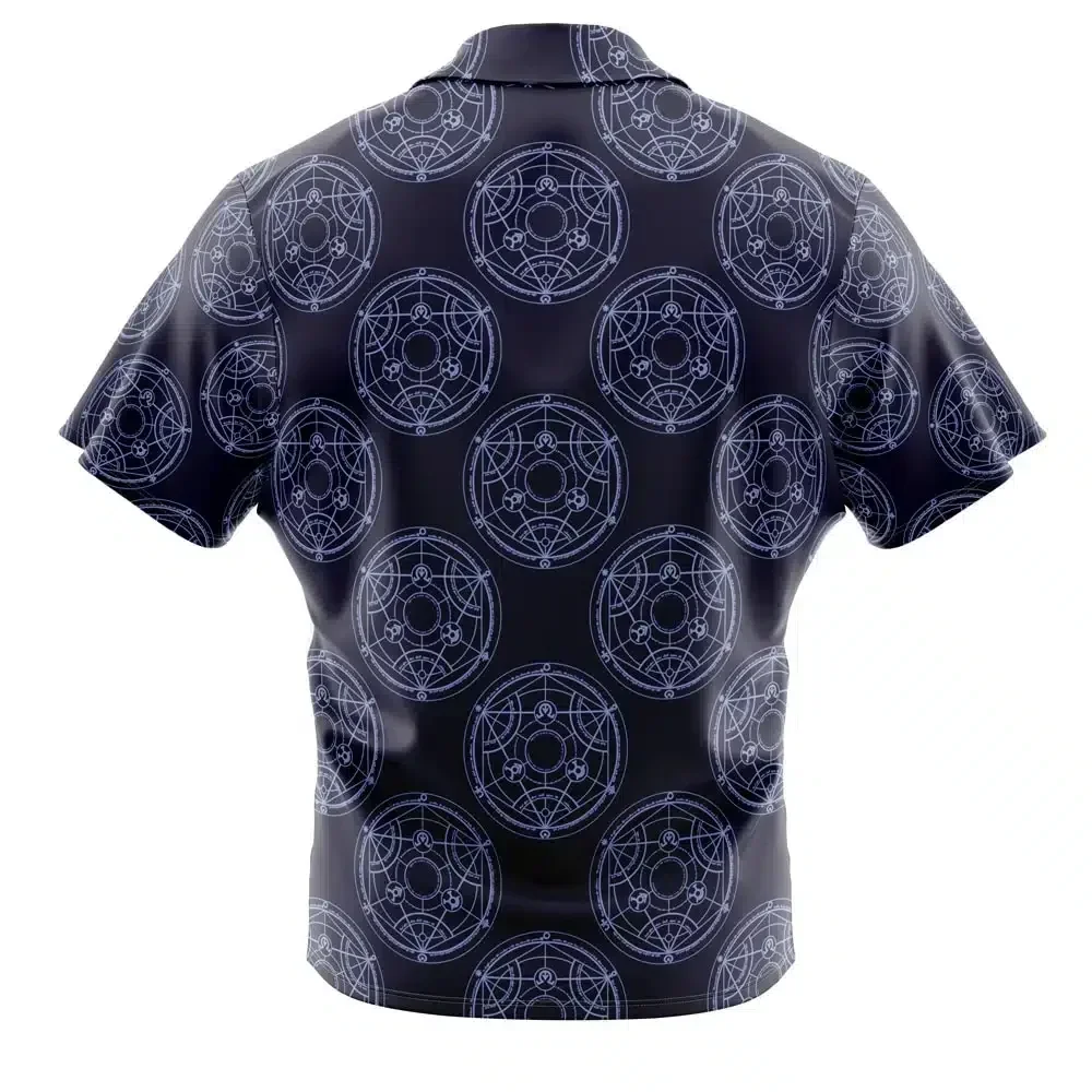 Transmutation Circle Fullmetal AlchemistButton Up Hawaiian ShirtFashion Trend Breathable Loose Versatile CasualSports Summer Men