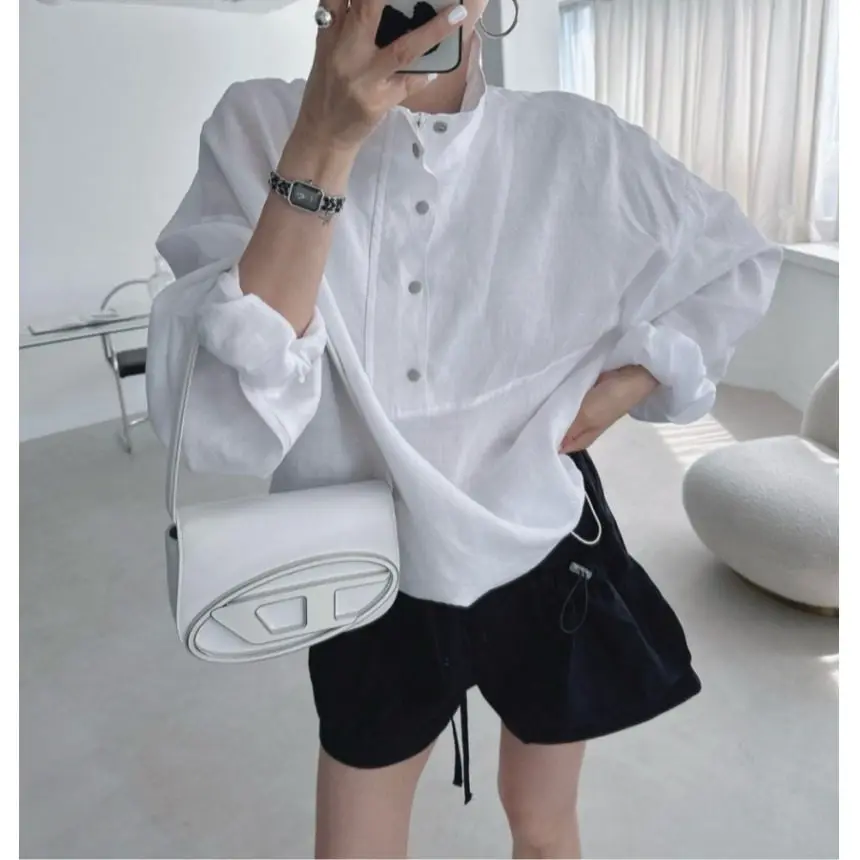 

Свободная женская толстовка Dongda Gate, повседневная, на пуговицах, с капюшоном, с надписью, воротником-стойкой, из полиэстера, с длинными рукавами