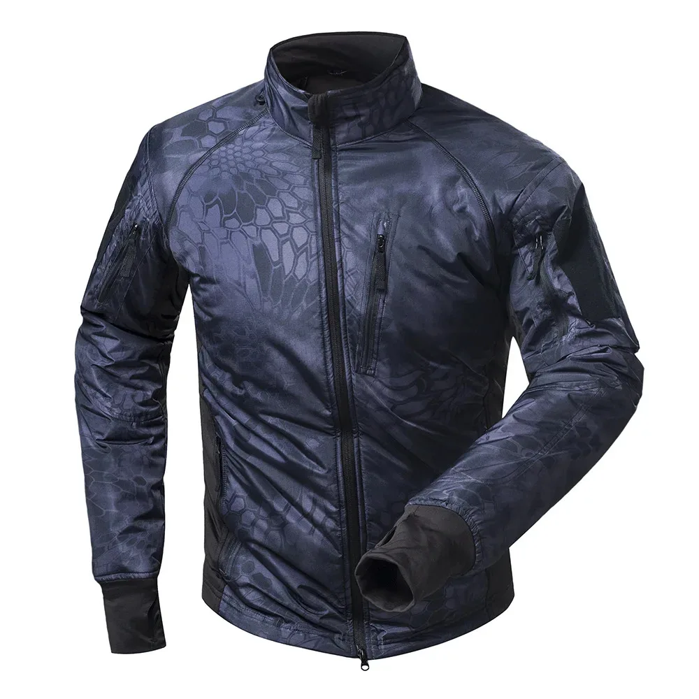 Chaqueta táctica de camuflaje ultraligera para hombre, chaqueta de esquí al aire libre de montañismo, acolchada e impermeable, de algodón, novedad de 2024