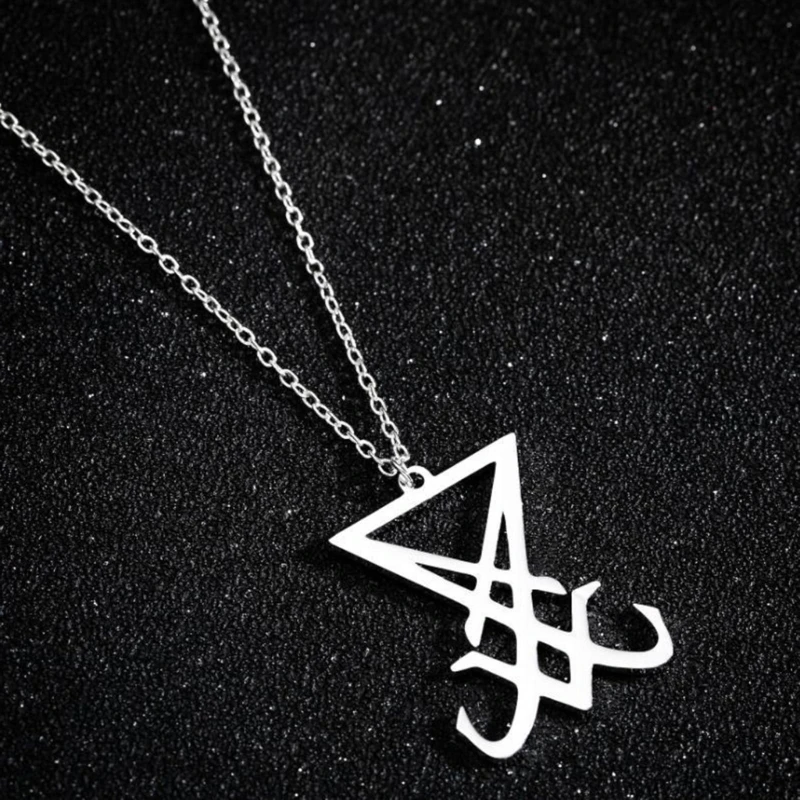 for Creative Satan Symbol Necklace Sigil of Lucifer Pendant Chain Hip Hop Devil Jewelry Fashion Accessories Rustproof Dropship