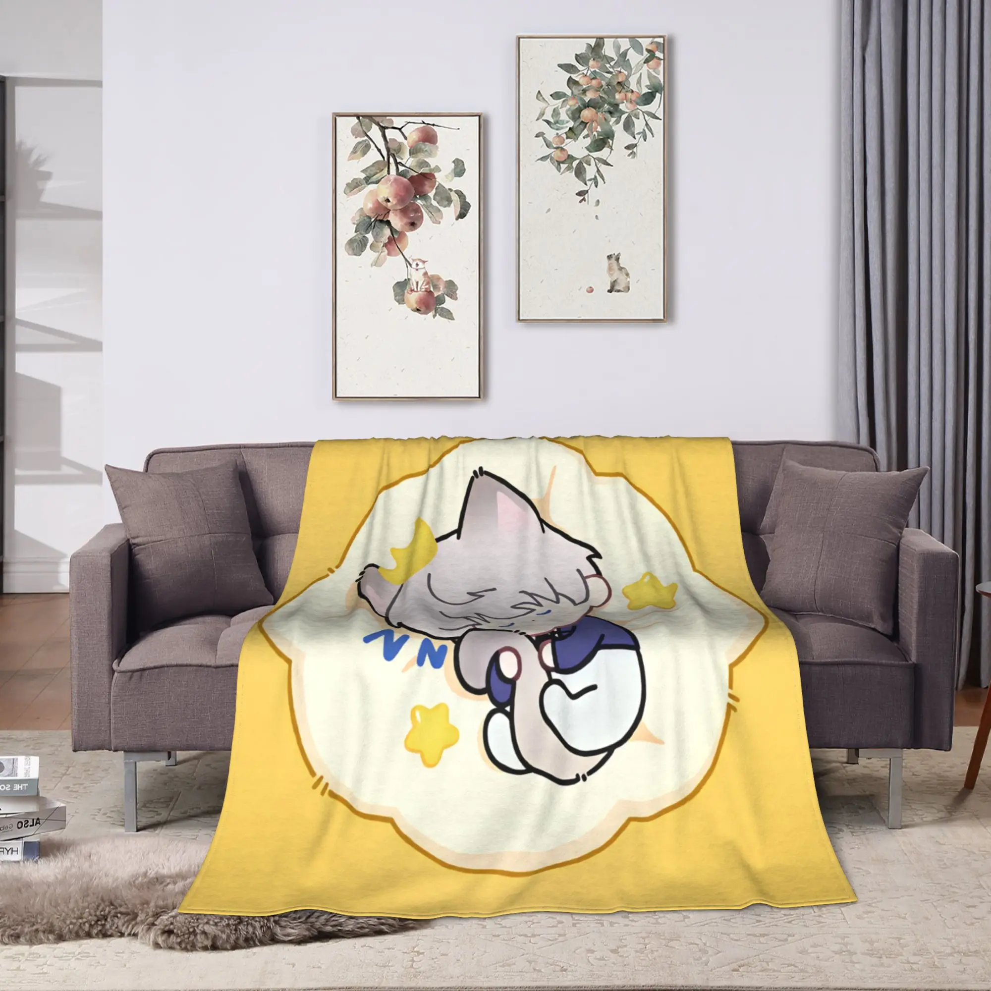 Love and Deepspace Sylus chibi  Throw Blanket  Flannel Bedspread For Living Room Street Trend Sofa Bed Cover