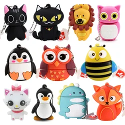 JASTER Cute Cartoon zwierząt pamięć USB 64GB Pendrive Pendrive 32GB sowa dinozaur Pen Drive 16GB Bee Fox Pendrive 8GB