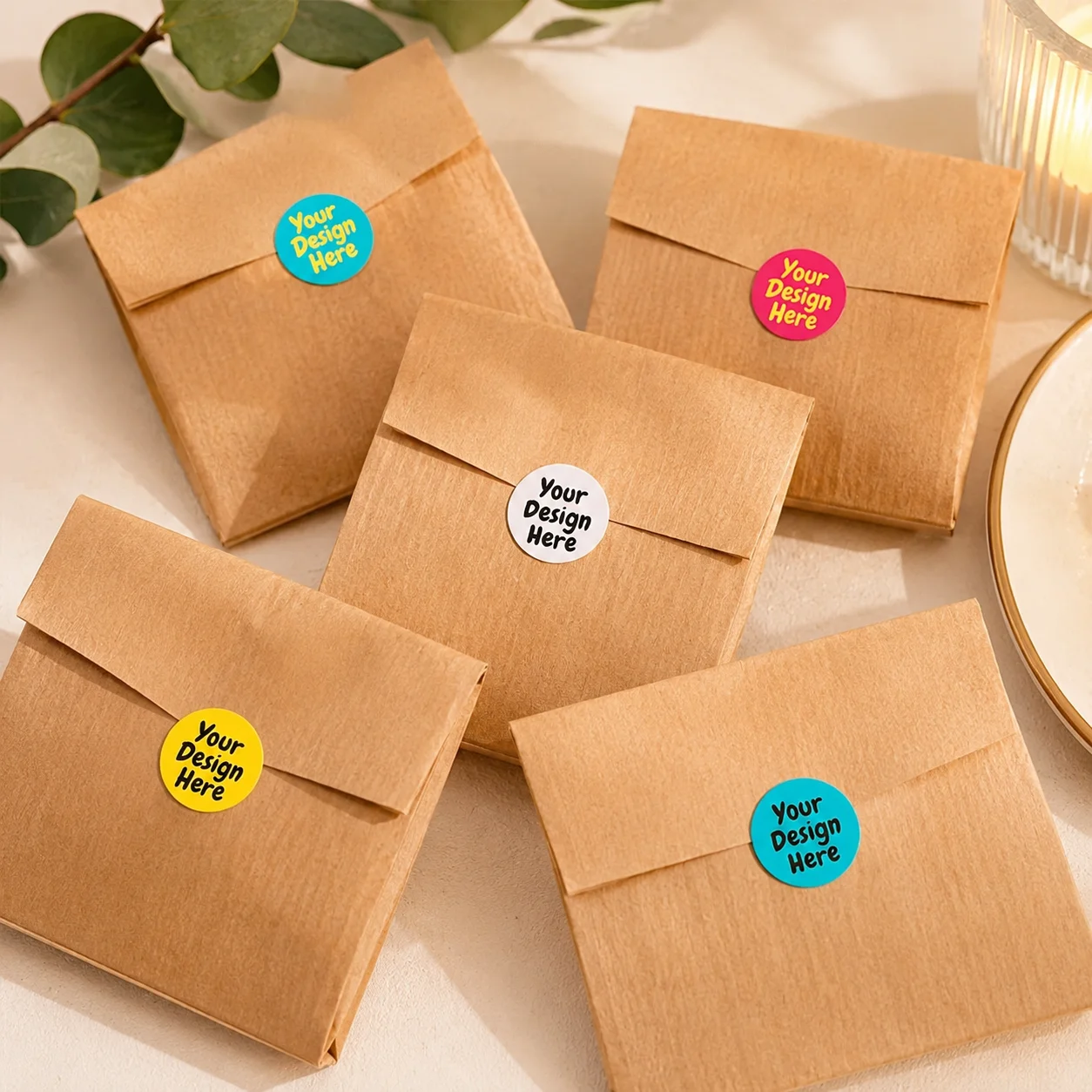 Multiple Sizes Available, Customizable Round Label Stickers, Gift Box Sealing Stickers, Food Cup Stickers, Office Document Classification Stickers, Backpack and Tableware Name Stickers, Market Product Price Stickers, Handmade Decorative Adhesive Round Stickers, Wedding Party Holiday Birthday Christening