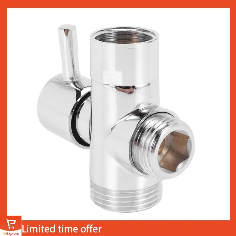 Fresh 2X SOLID Diverter 3-Way Diverter Valve All 1/2 Inch IPS Shower System Spare Part, Copper Chrome Plating
