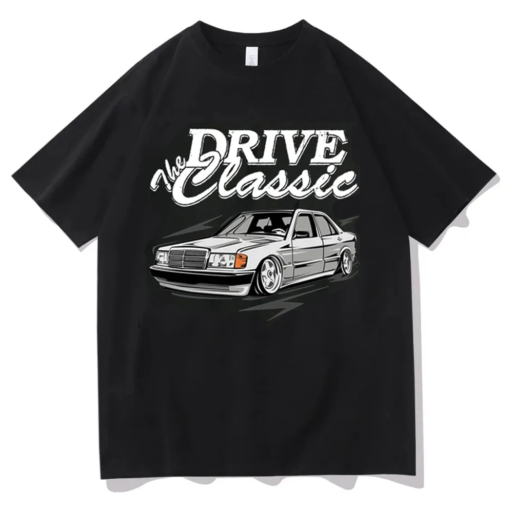 تي شيرت رجالي كبير الحجم يحرك السيارة الكلاسيكية التوضيح الكلاسيكي 100% قطن غير رسمي من الداخل متطابق بأكمام قصيرة تي شيرت رجالي #1