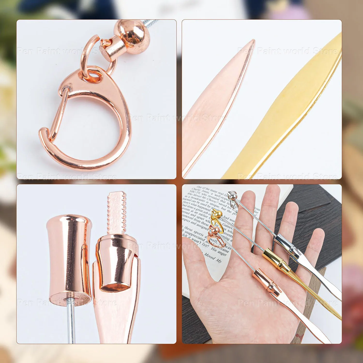 30Pcs Beadable Envelope Opener Slitter Metal  Letter Slitter  Multi Durable Metal Keychain Paper Knife for Mail, Gifts & Travel