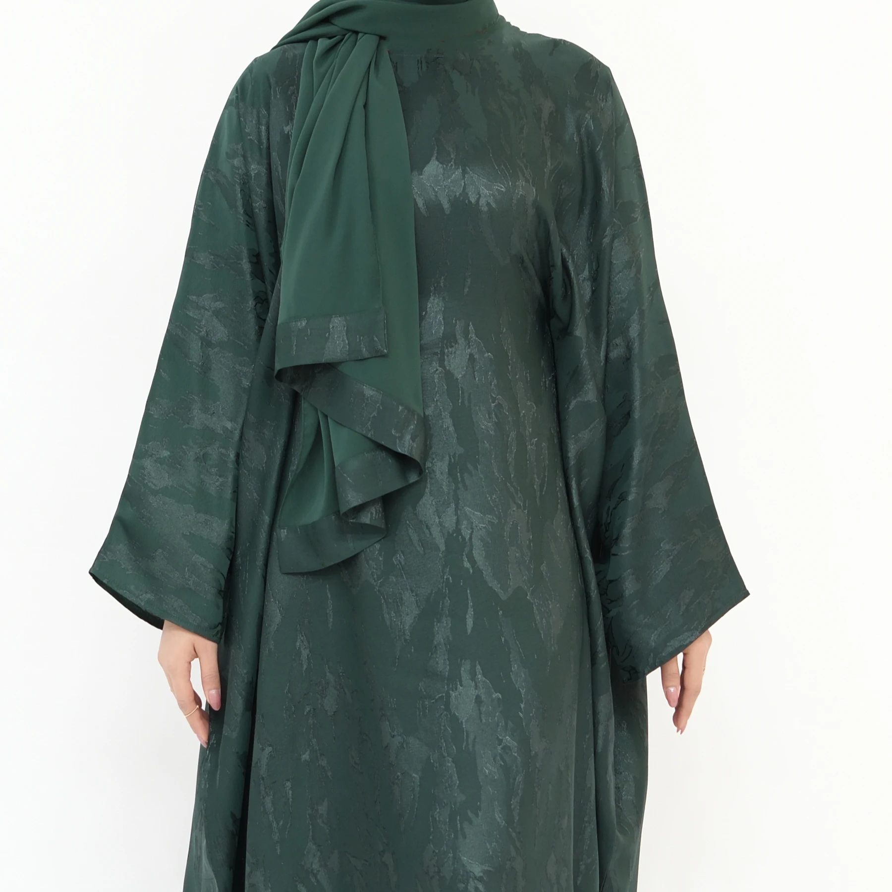 

Elegant Chiffon Shawl Hijab Scarf with Fabric-Trimmed Ends, (No Abaya Dress), Muslim Women Long Headscarf, Islamic Headcover