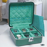 Aluminum Watch Storage Boxes Portable Travel Watches Box Men's Wrist Watch Storage Case Lockable Trinket Organize Container
