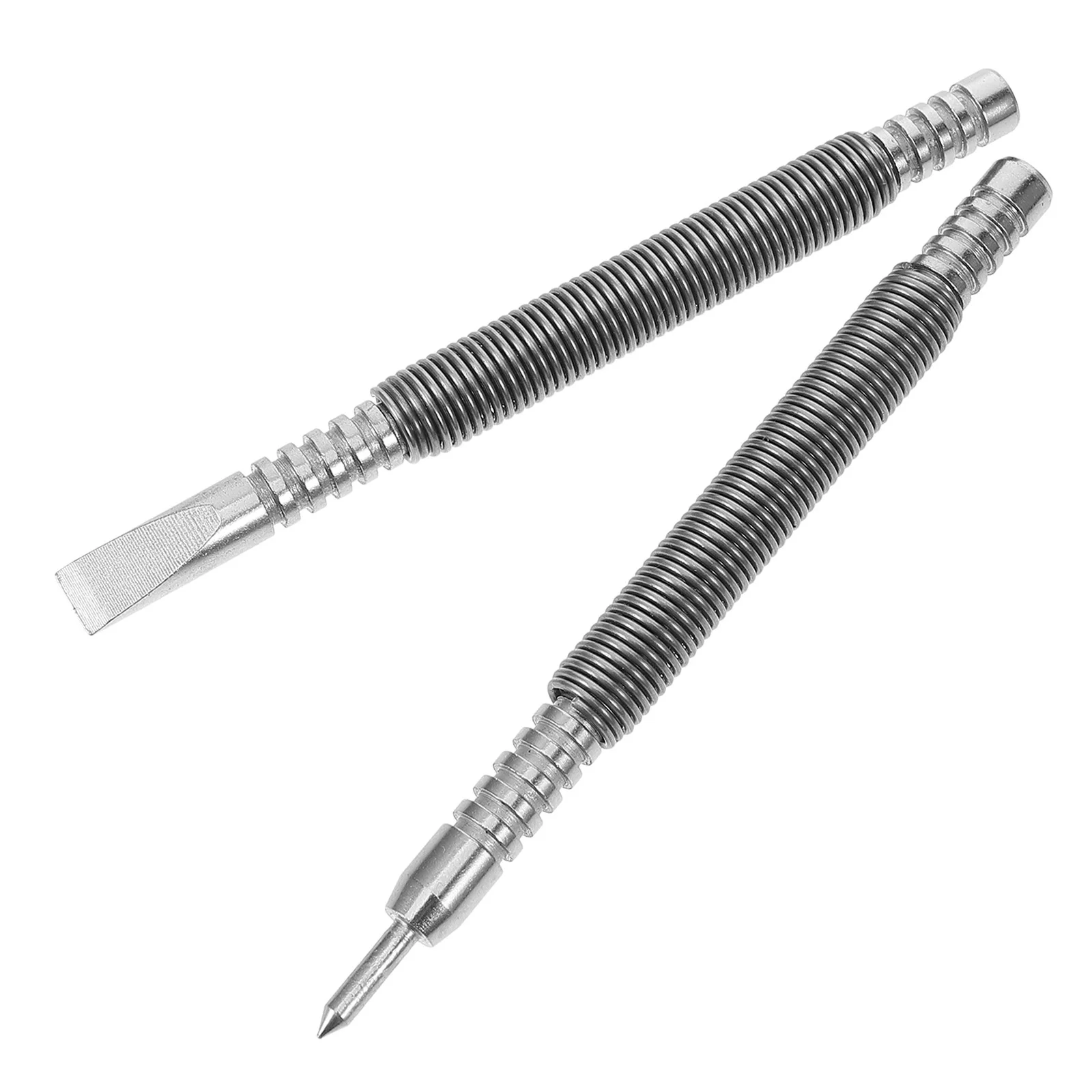 

1 Set Dual Head Nail Setter Pin Spring Nail Multi-Function Carbon Steel For Wood Glass Metal Spring-Loaded Punch Set Hammerless