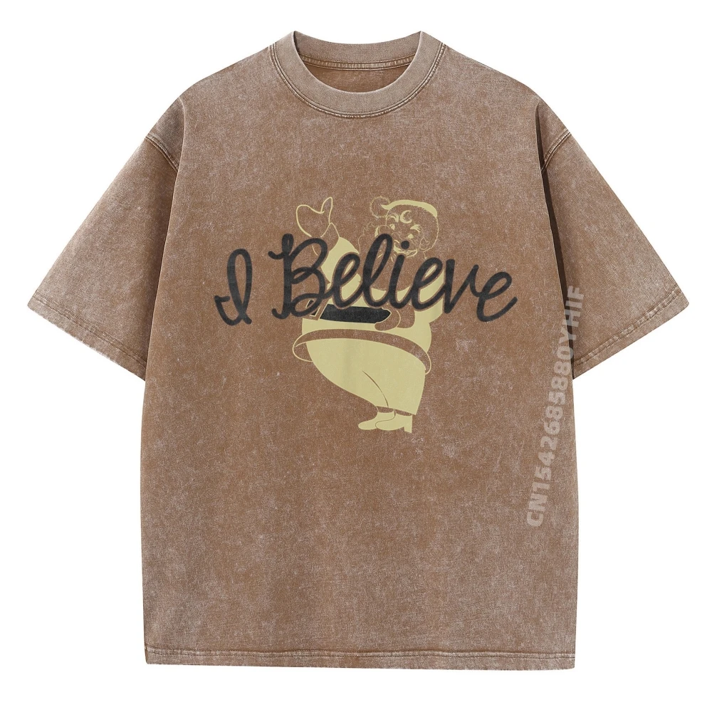 

Newest Printed Clothes I Believe Luxury Designer Mens Graphic T-Shirts Cotton Breathable Washed Tops Tees