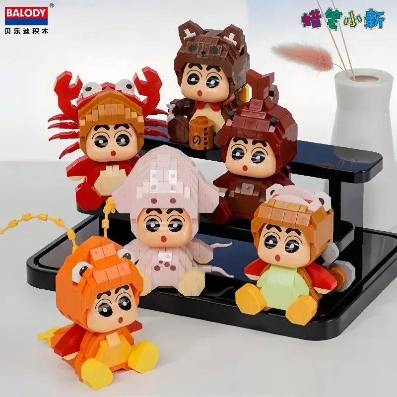 BALODY Crayon Shin-chan Metamorphose Tier-Baustein-Set, Sammlermodelle, Ornamente, Kinder-Feriengeschenke