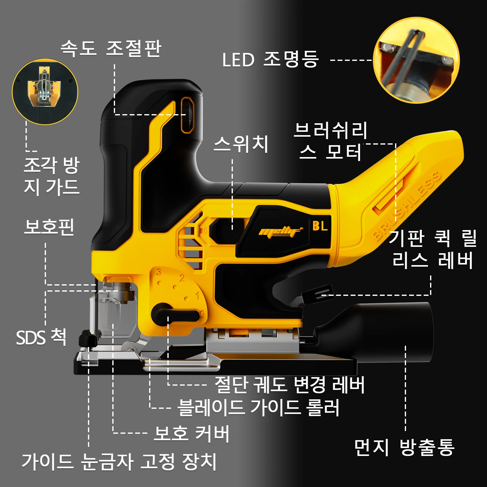 Sierra curva inalámbrica para Dewalt, herramienta eléctrica de carpintería, batería máxima de 18v y 20v, portátil, sin batería
