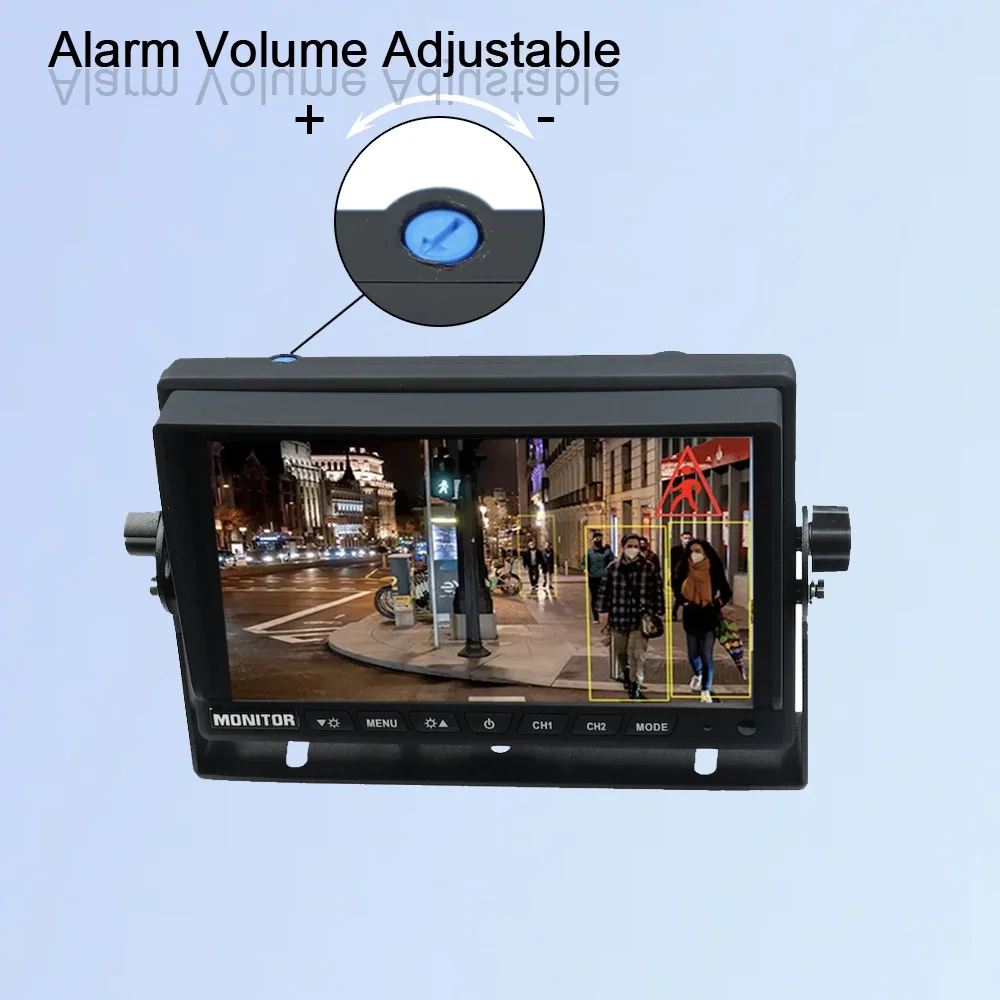 1080P 7'' AI Pedestrian Detection Camera System with Built-in Alarm Volume Adjustable AHD Monitor