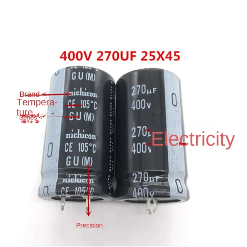 1PCS 400V270UF 25X45 Nichicon electrolytic capacitor 270UF 400V 25 * 45 105 degrees