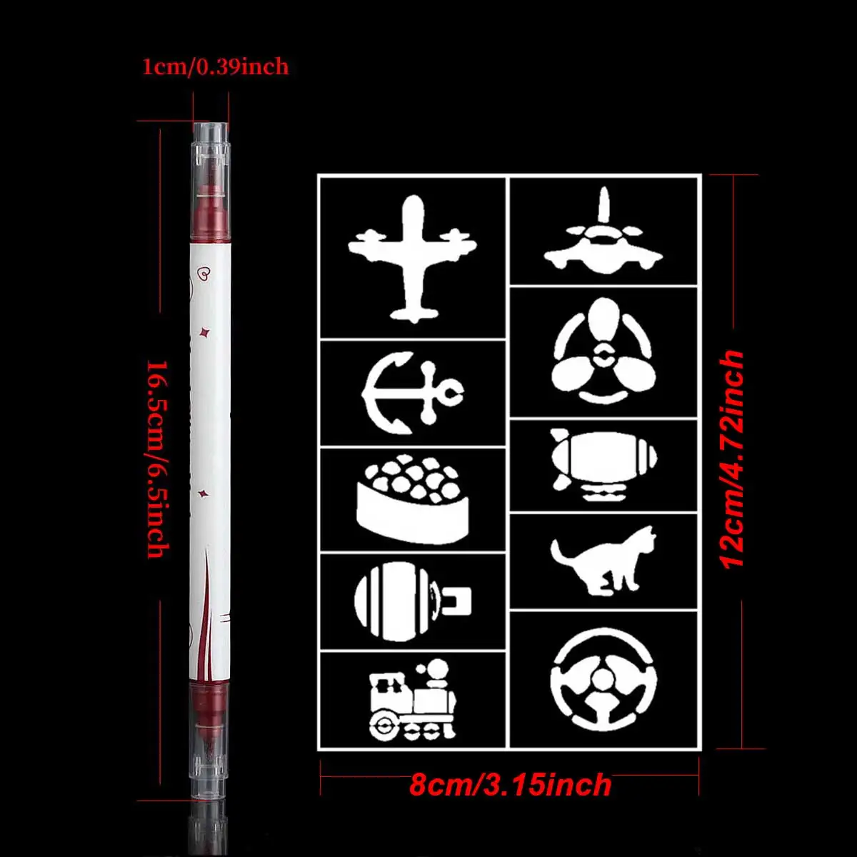 Conjunto de canetas de pintura de tatuagem temporária de ponta dupla, um conjunto de 10 canetas de pintura corporal coloridas + 10 kits de ferramentas de modelo de tatuagem de design exclusivo, pontas de caneta flexíveis, cores brilhantes, marcadores de pele de pintura corporal de 10 cores, viagens, carnaval, festas de aniversário, etc.