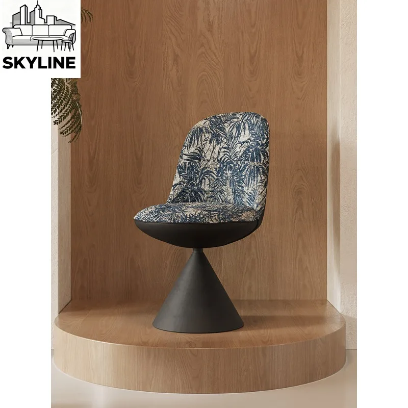 Sleek Minimal Rotating Stool Multi-Functional for Dining Table & Vanity, Bedroom Beauty Salon Decor Seat
