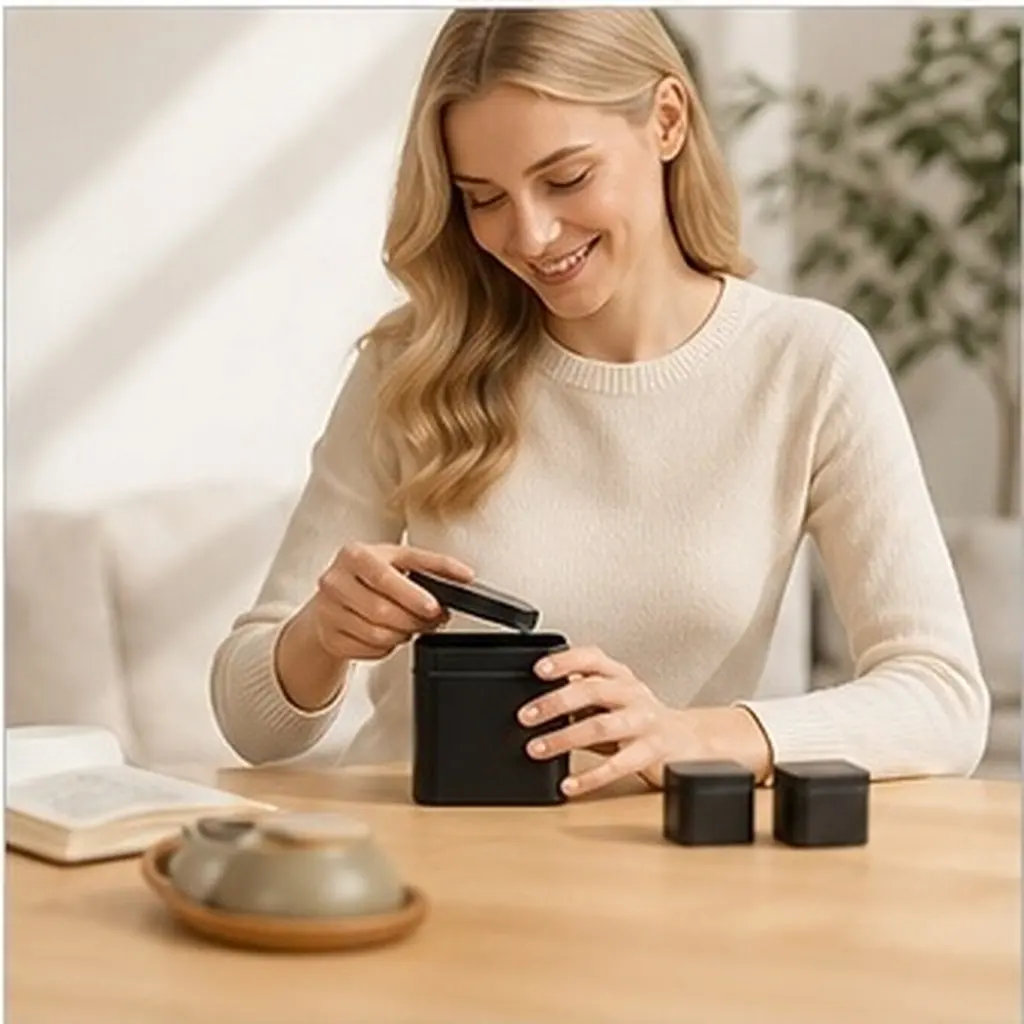 10Pcs Portable Metal Tin Box Rounded Edges Airtight Storage Container Small Square Tinplate Can for Jewelry Candy Mooncake