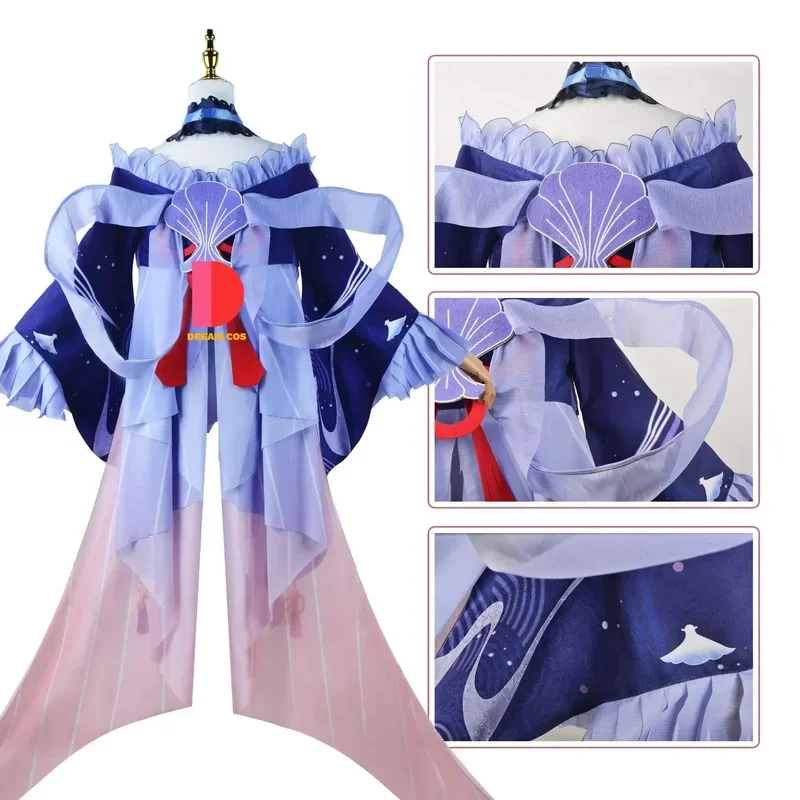 Genshin Impact Sangonomiya Kokomi Cosplay Costume Pearl of Wisdom Dress Wig Full Set Comic Con Halloween Outfit with Accesso@0Z*