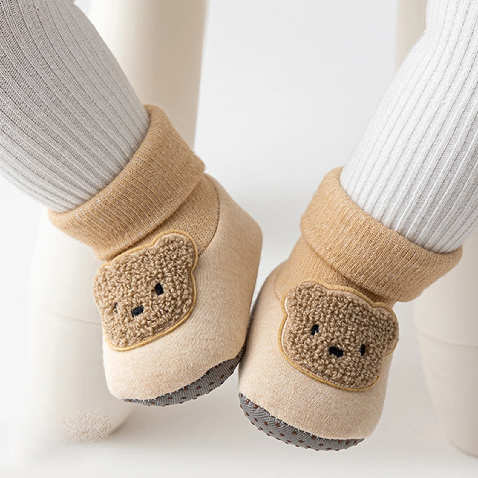 

Blotona/детские зимние прогулочные носки на мягкой подошве, нескользящая обувь для первой ходьбы, толстые теплые ботинки с рисунком животных, украшенные животными