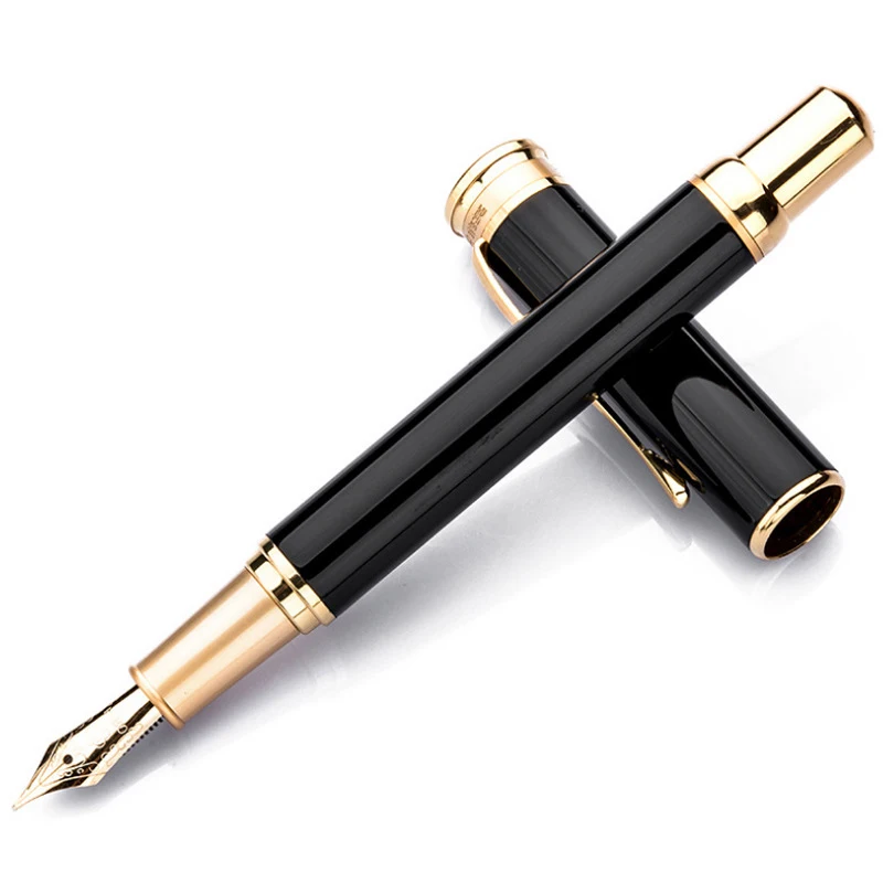 

Hero Black And Golden Porcelain Plum Blossom Fine Nib 0.5mm Fountain Pen Supplies