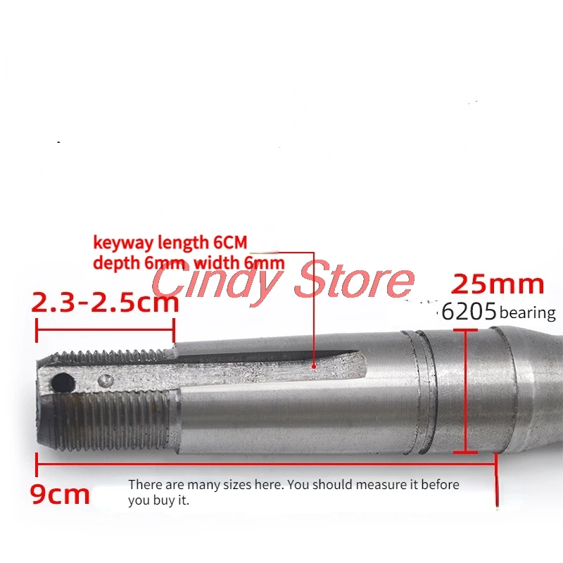 1PC Steel electric tricycle rear axle half shaft 18-tooth 9 shaft head 6205 bearing rear axle drive shaft replacement