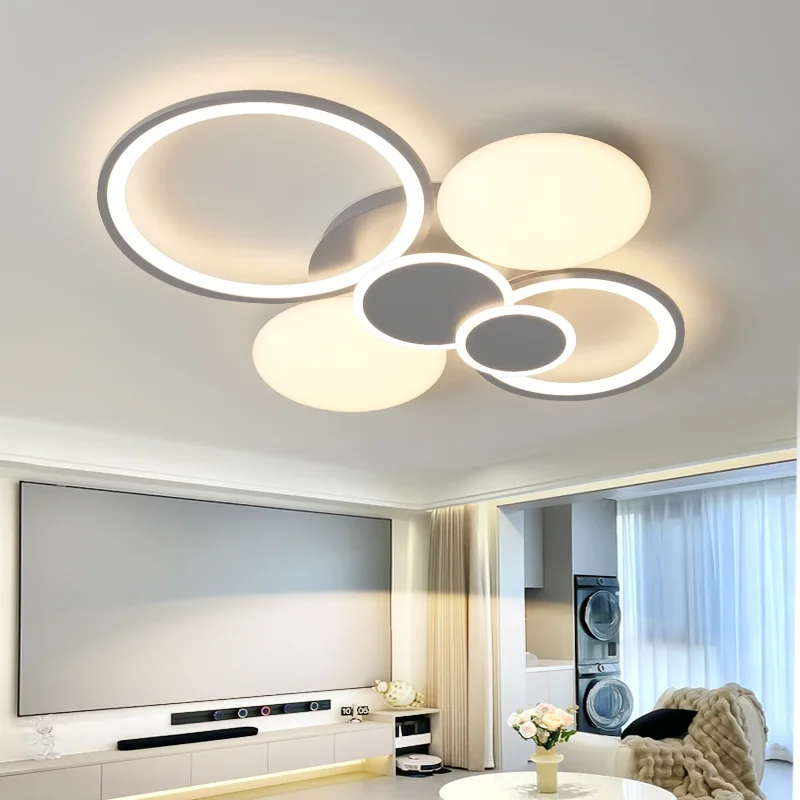 Luz de teto atmosférica simples, luz principal nórdica e cremosa para sala de estar