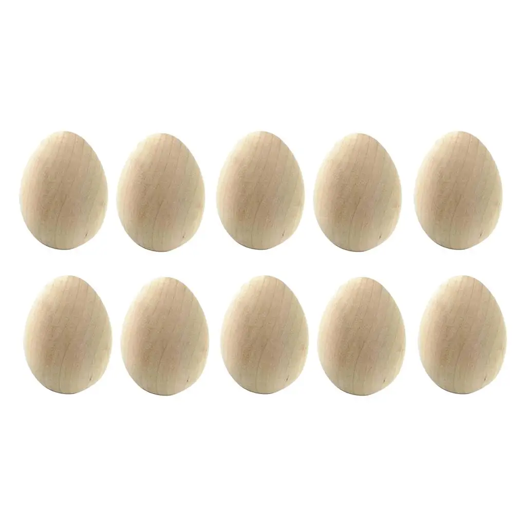 

Wooden Eggs DIY Craft Supplies Children's Wooden Toys Easter Decoration Embellishments for Parties