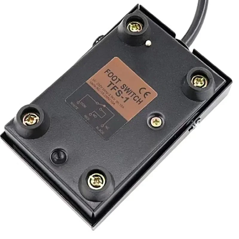 2 Meters 2 Core 3 Core Plug Machine Tool Controller Foot Pedal 220V Iron Shell Foot TFS-1 With Cable