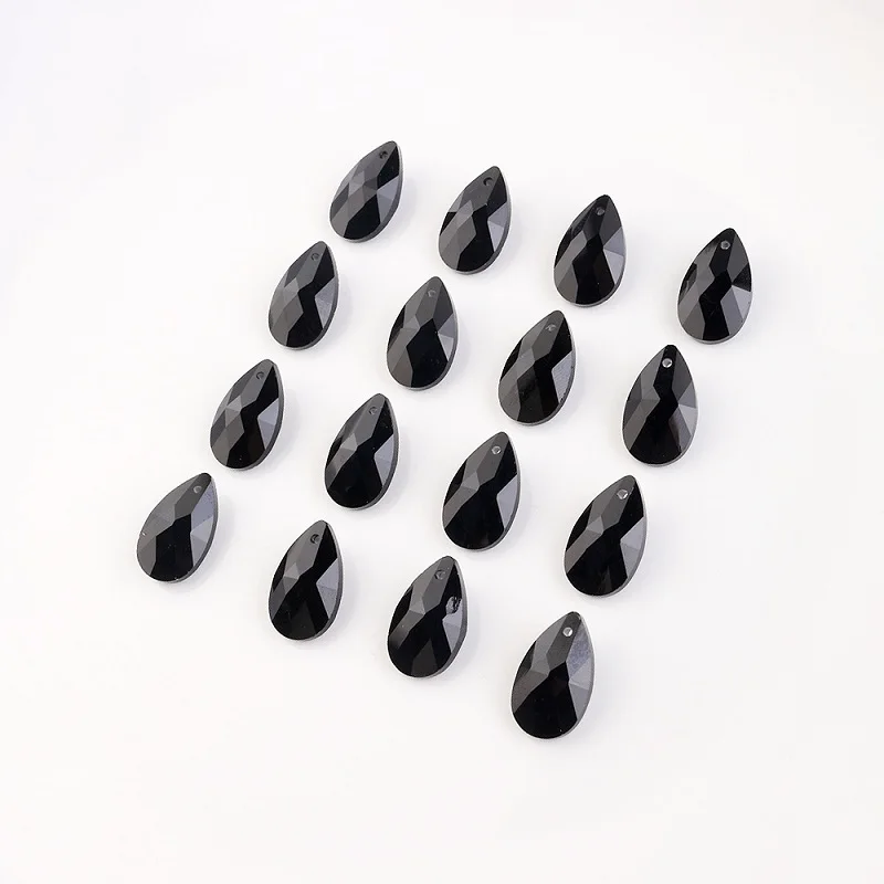 38mm/50mm/63mm/76mm Black Mesh Shape Crystal Chandelier Pendants Parts Beads Hanging Crystals For Chandelier