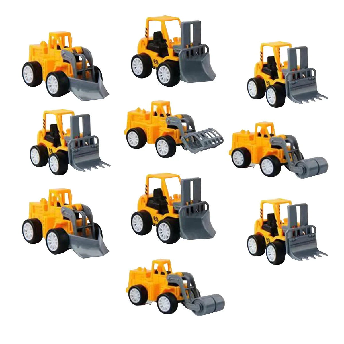 10 Uds Mini coche de juguete juguetes para niños camiones de ingeniería de construcción niños juego de plástico para interesantes