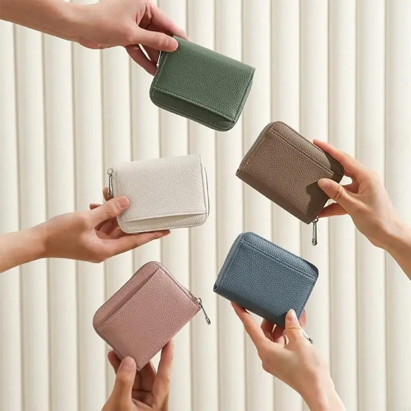 Vrouw korte portemonnee kleine portemonnee met kaarthouder pu lederen munt portemonnee voor dagelijks