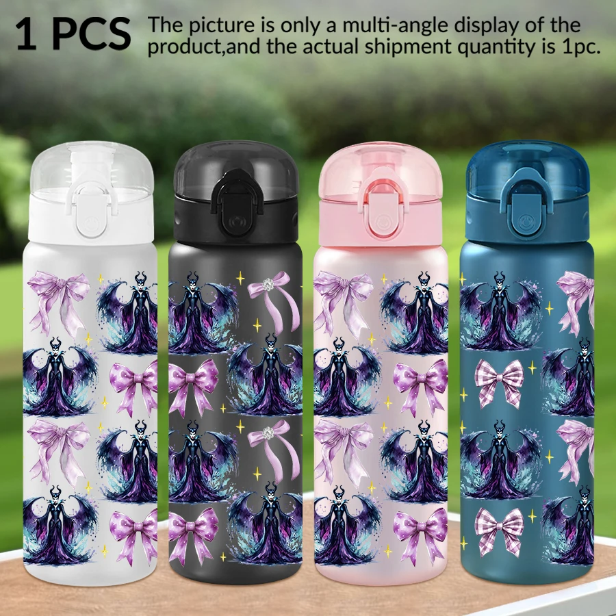 

1Pc Disney Black Witch Bow Pattern 26oz Plastic Water Bottle Outdoor Sports Water Cup Birthday/Homecoming Gift