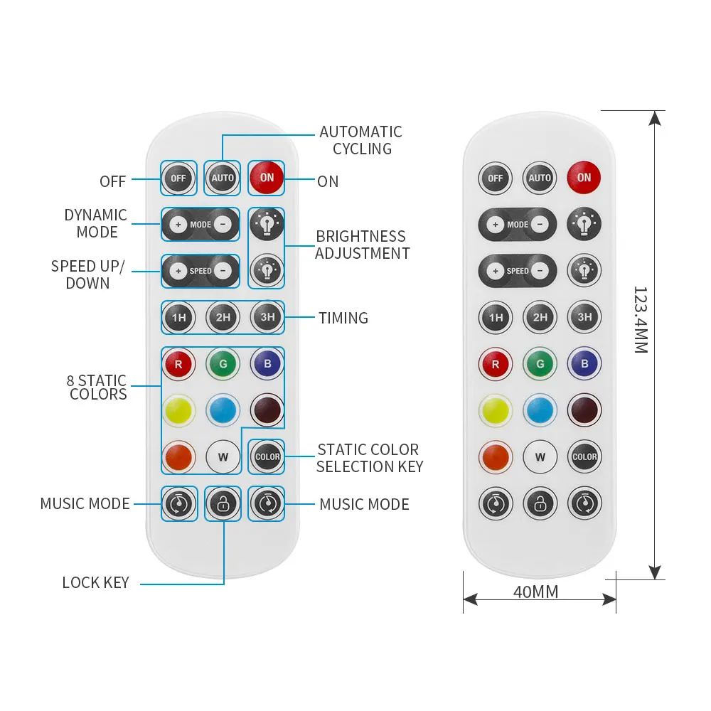 WS2811 WS2812 Controller LED RGBIC Bluetooth 2.4G 24 tasti APP Bluetooth remota per WS2811 WS2812 pixel RGB striscia Led DC5-24V