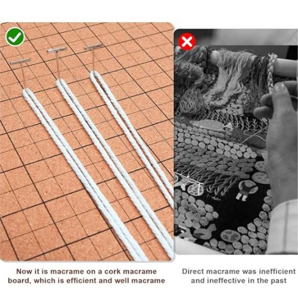 Durable Double Side Macrame Board Printed Grid Cork Braiding Board Cork Craft Board For Knitting Activities